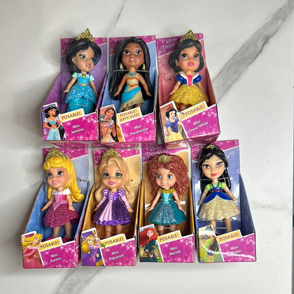 Disney Blue and Pink Princess Dolls Set